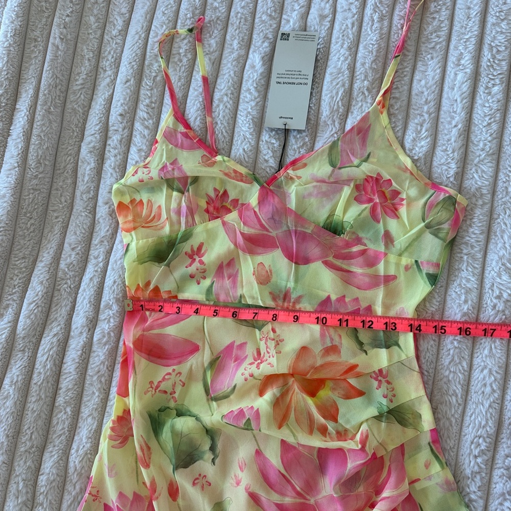 NWT Blackbough Bridget Sheer Sun Dress - Oasis - Asymmetrical Ruffled Slip - Picture 12 of 16